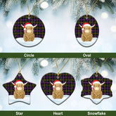 Clan Cameron of Erracht Modern Tartan Christmas Ceramic Ornament Highland Cows Style MJ89 Cameron of Erracht Modern Tartan Tartan Ornament